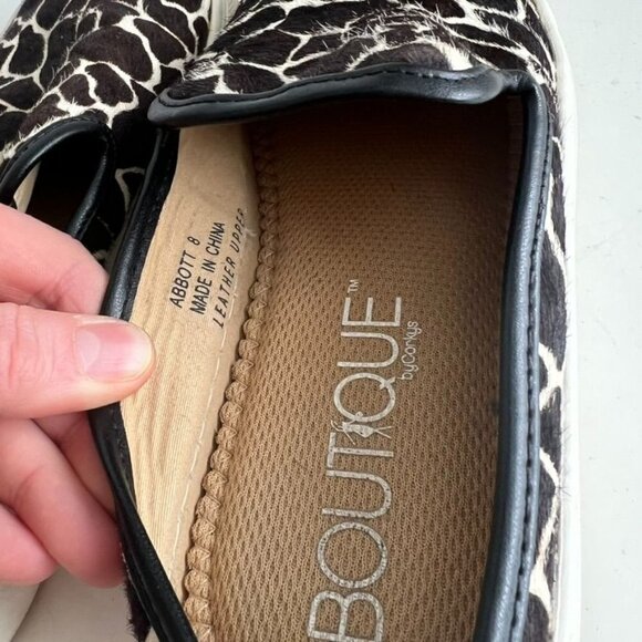 Animal Print Safari Giraffe Genuine Leather Slip on Clog Sneaker - Picture 6 of 12